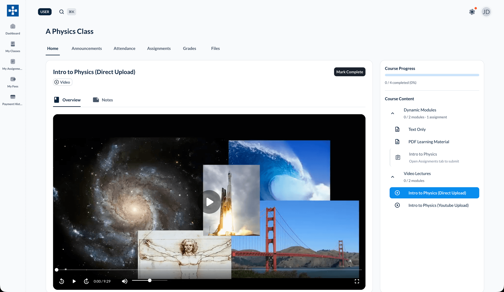 Course Content Dashboard