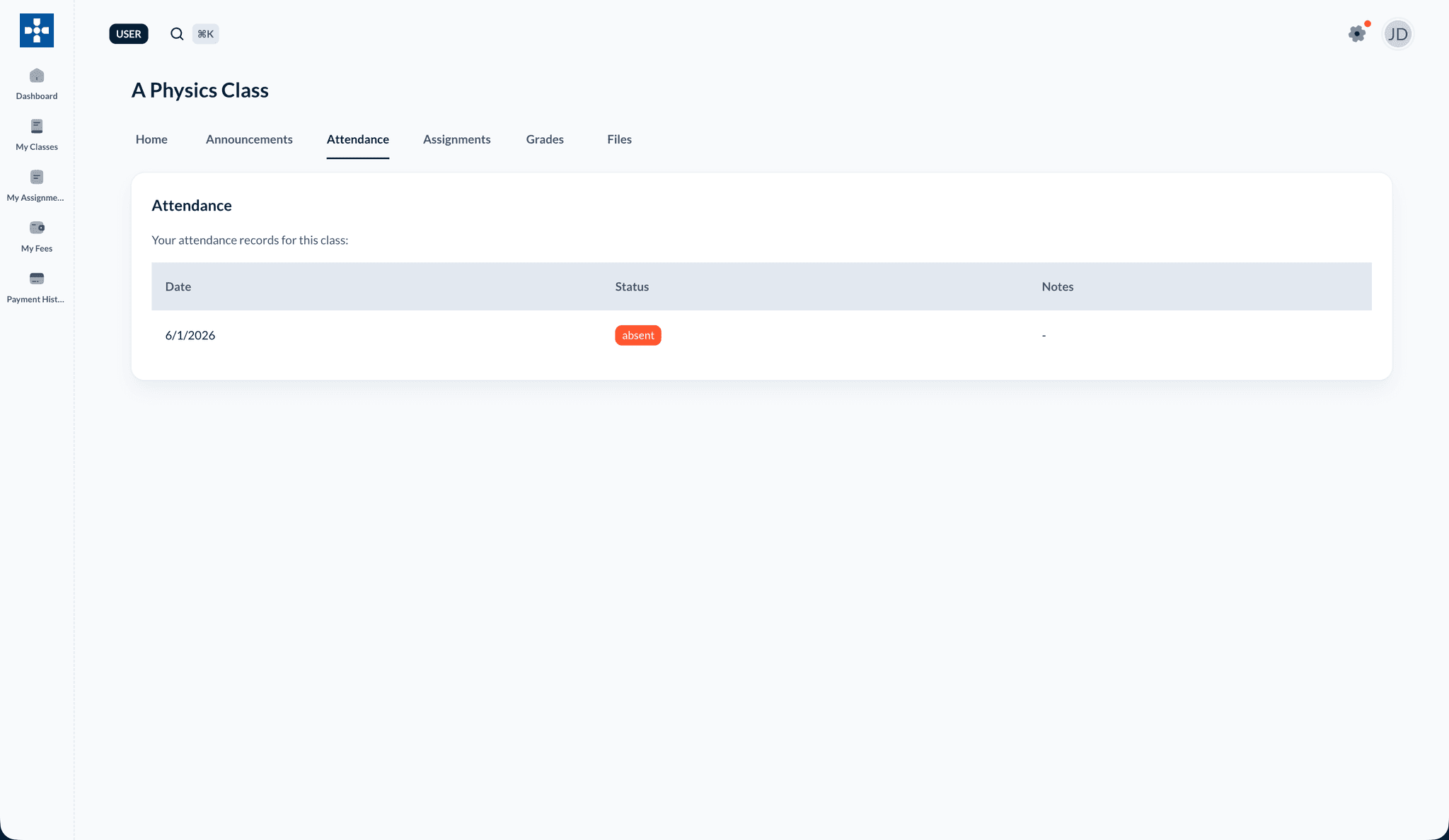 My Attendance Dashboard