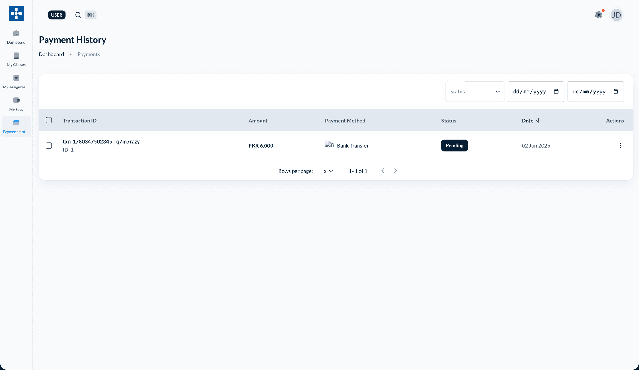 Payment History